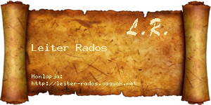 Leiter Rados névjegykártya